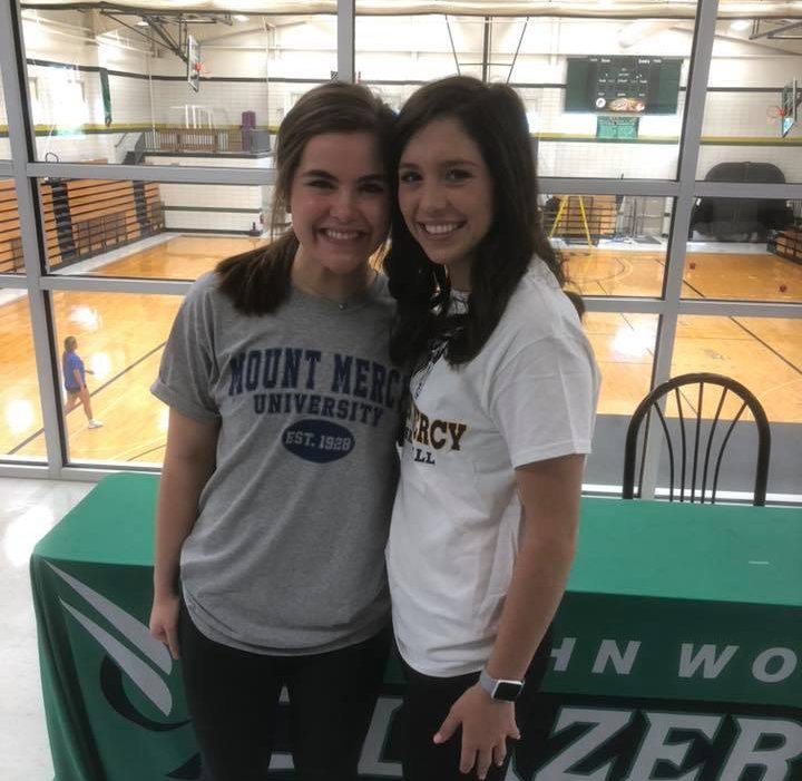 jdub_cc's tweet photo. Last signing of the year. Congratulations to Lady Trail Blazers Alaina Vance and Emma Popp on their signing with Mt. Mercy University. We are excited to see what the future holds for these two young ladies as they move on together!  #WeAreBlazers @wbb_blazers https://t.co/SHUovhGr7P