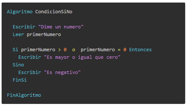 AprendeAprog's tweet photo. #Pseudocódigo 05: La orden #siEntonces permite comprobar condiciones,  con la ayuda del bloque opcional #siNo ... #pseudocode  #pseint ... https://t.co/NY4U76MFZP https://t.co/R6xoSBZl5E