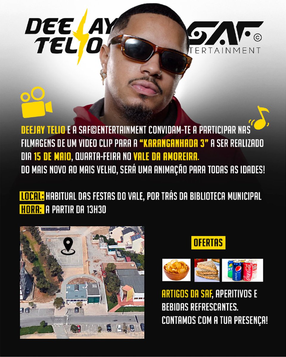 saf_ent_'s tweet photo. Comunicado❗📢 Vem fazer parte do próximo vídeo clip 🎥 🎬 🙌🏼 #KARANGANHADA3 🔜
-
Quarta feira, a partir da 13h30 #MixMolex #SAFentertainment 🎊 https://t.co/Qbp4NNSWRI