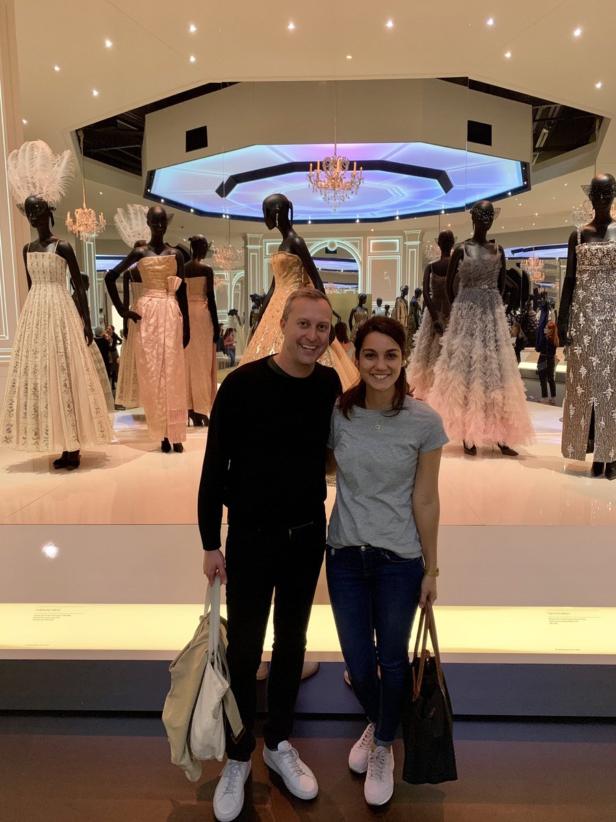andrewcaravella's tweet photo. an afternoon of data partnerships and then... DIOR! @emilymccleave and i starting the week off in fabulous style. quite the stunning @Dior exhibit @V_and_A. #flocktogether #modelpartners #diorfordays https://t.co/VUQURwzTFE