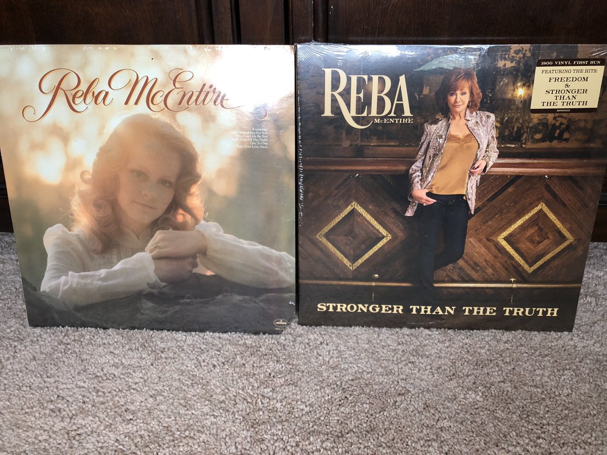 Here’s what 42 years different looks like!  @Reba’s first album, Reba McEntire, in 1977 and her most recent release, #StrongerThanTheTruth In 2019. #Reba