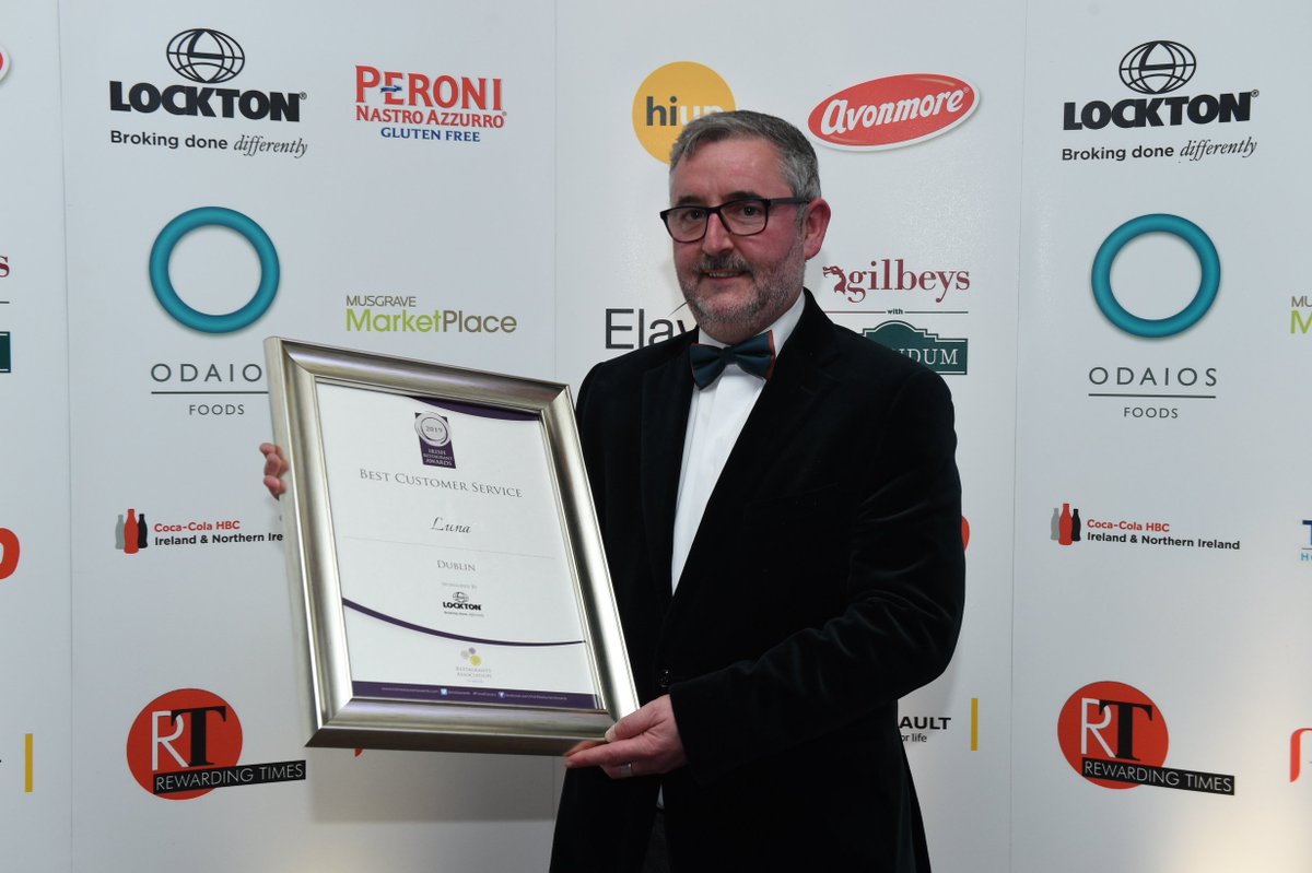 restawards's tweet image. Well done to @ParkHouseHotel, @Luna_Dublin, @LennonsCarlow and @ballyvolanehse : winner of Best Customer Service! @Lockton #FoodOscars