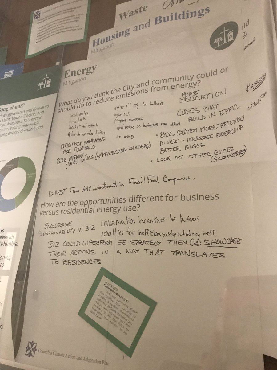 BarbaraBuffaloe's tweet photo. You know what’s hard to do? Capture  18 months of public engagement on the #CoMoClimateAction &amp; Adaptation Plan into 1 display case at @CoMoGov City Hall. #NailedIt Come visit it now - June 28! https://t.co/IOdx348OzU