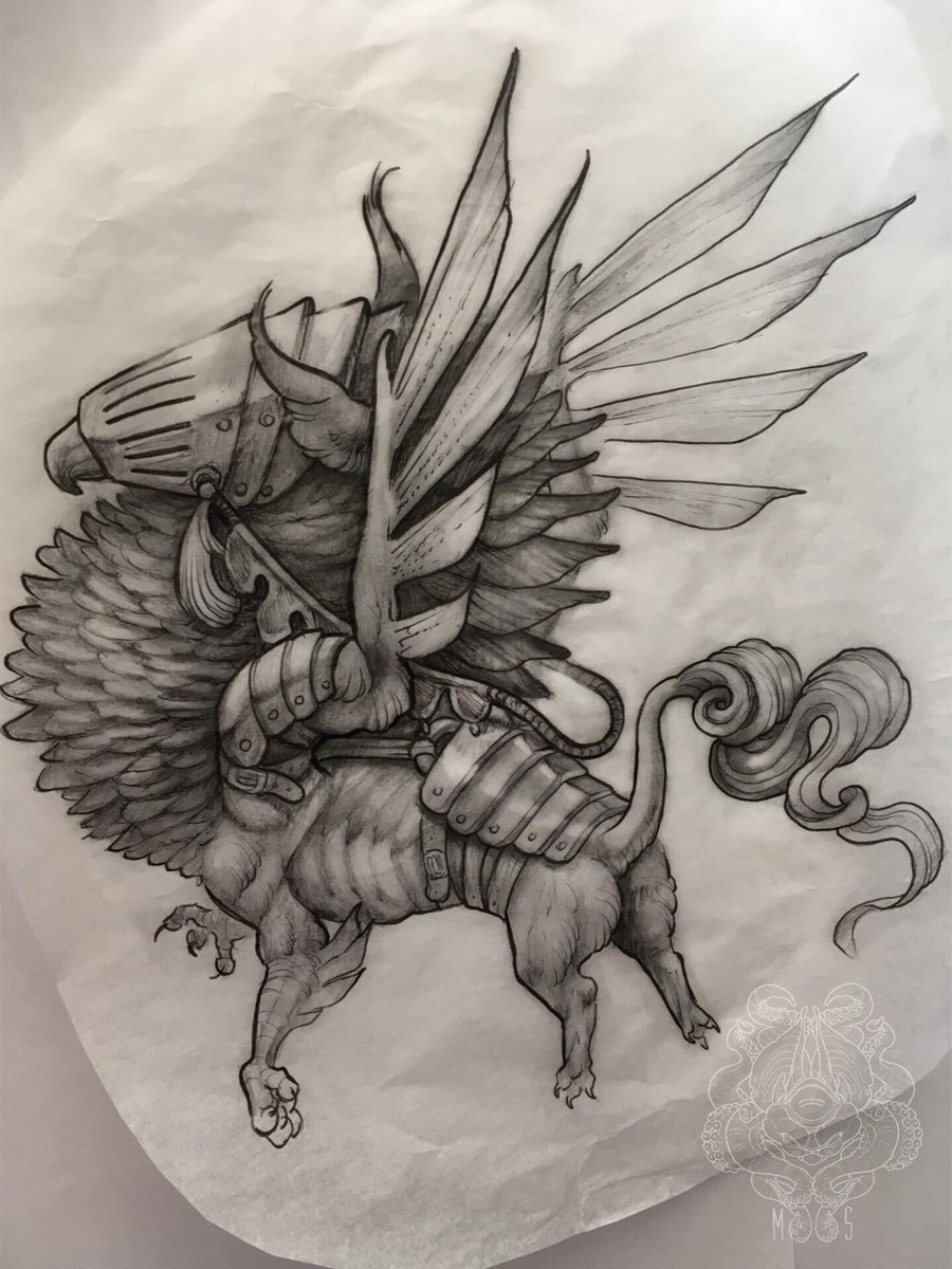 MutatedSushi's tweet photo. Griffin done in fine tips and pencil.
Up for grabs. Serious inquires only. 
#griffin #tattoodesign #art #tattoo #fantasy #conceptart #drawing #artwork #design #wisconsin #Milwaukee https://t.co/Gl325ygP7r