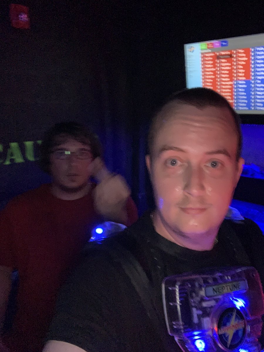 Gendrago_Gaming's tweet photo. Rocked out at laser tag the other night. 

For first time being there I was Neptune with second @BrooklynK19 came in fourth and my boy Matt close to the bottom there lol.

#lazer #lazertag #sundayfunday https://t.co/KAugkXbFi0