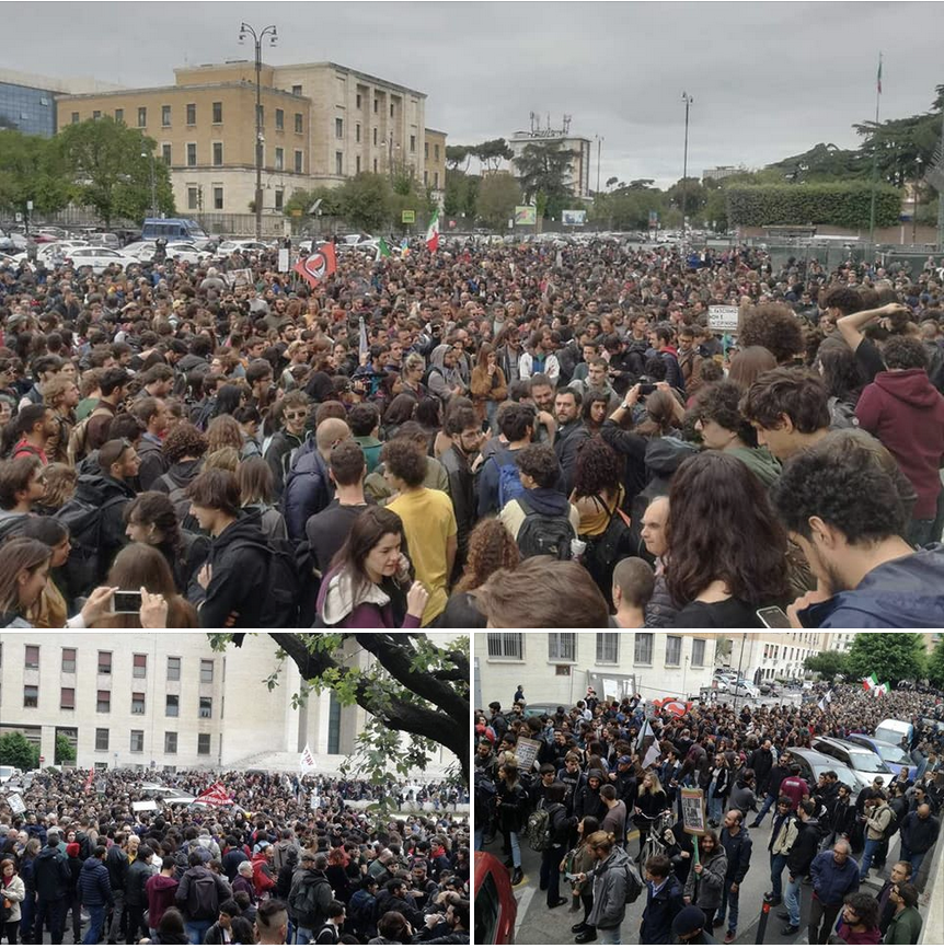 stafe76's tweet photo. These pathetic neo-fascist rallies are beginning to annoy our gorgeous Roman #spring. So we decided to show them that enough is enough. This afternoon in my former university, #LaSapienza. My hometown. WE ARE MANY - THEY ARE FEW #Roma #antifa #antifascism #backtothesewers #fogne https://t.co/h0LAPnA7Yo