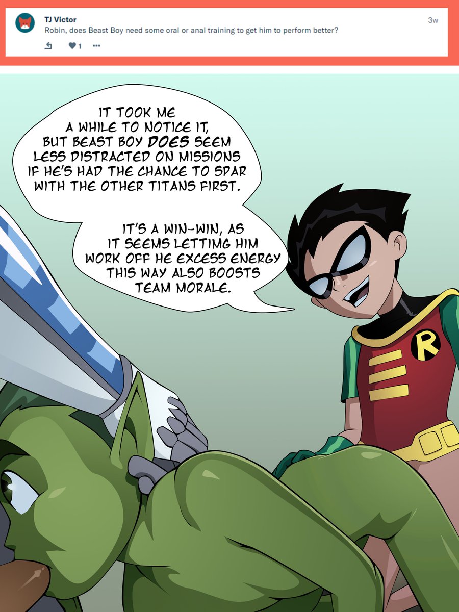 Maybe I'm just weird but I can't help thinking Beast Boy's c...