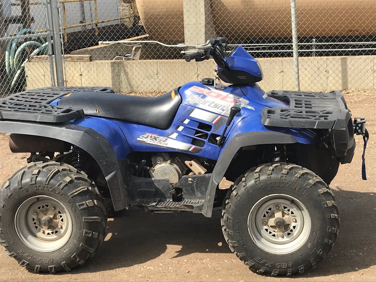 MortonCountySO's tweet photo. SEEKING PUBLIC’S HELP: If you know the owner of this 4-wheeler, please call our office at 667-3330. 
Two juveniles escaped from the Youth Correctional Center this afternoon and fled on this stolen 4-wheeler. MCSO and the NDHP apprehended the juveniles and returned them to YCC. https://t.co/plEmnC47yA