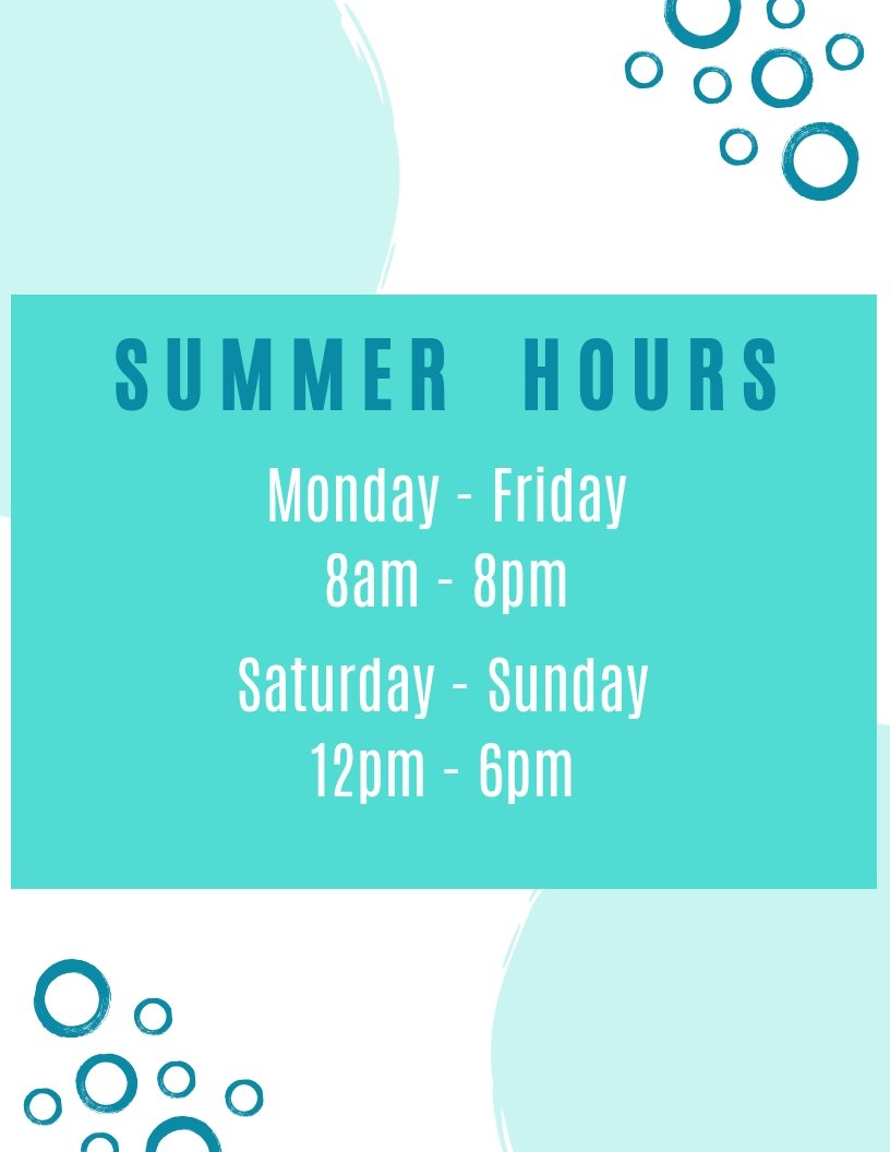 Summers hours have officially started!