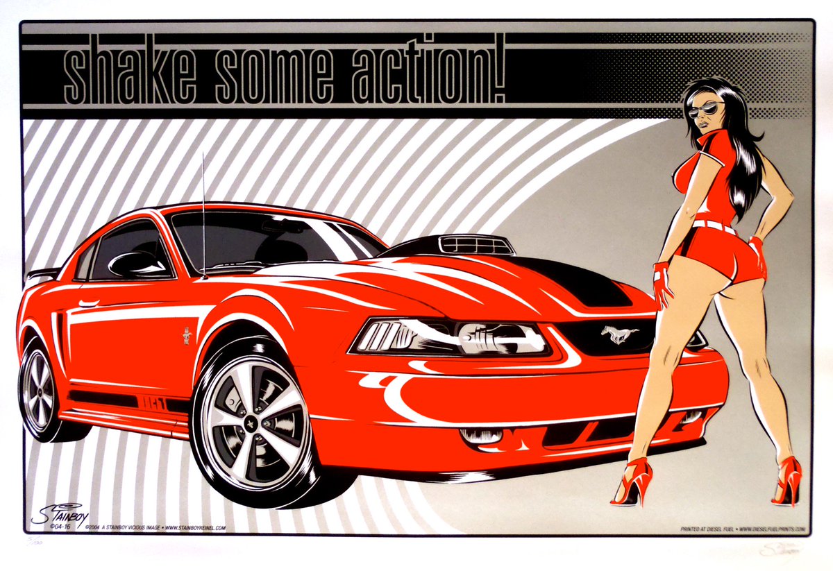 visiblevibe's tweet photo. READY, SET,...RUMMBBLLEE on down to Visible Vibrations at 1618 S El Camino, San Mateo, CA 94402 to take a look at this awesome print by Greg “Stainboy” Reinel! @oddtoesposters #art #modernart #modernartrock #mustang #mach1 #cars #artprint #designer #original https://t.co/yNiLXkRoqa