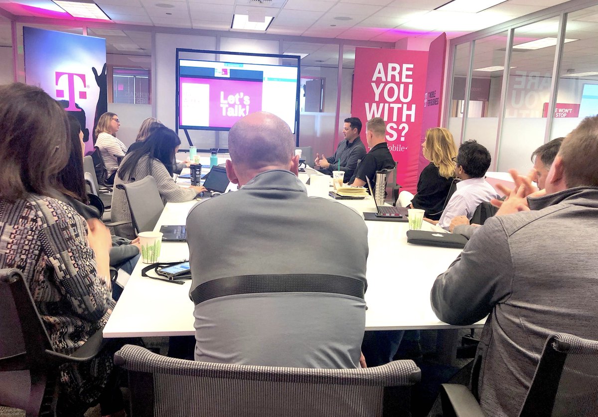 Mike_Katz's tweet photo. I love kicking off the week with the @TMobileBusiness team and discussing how to make things better for our customers! #KatzChat #MondayMotivation https://t.co/13MpqTYHBf