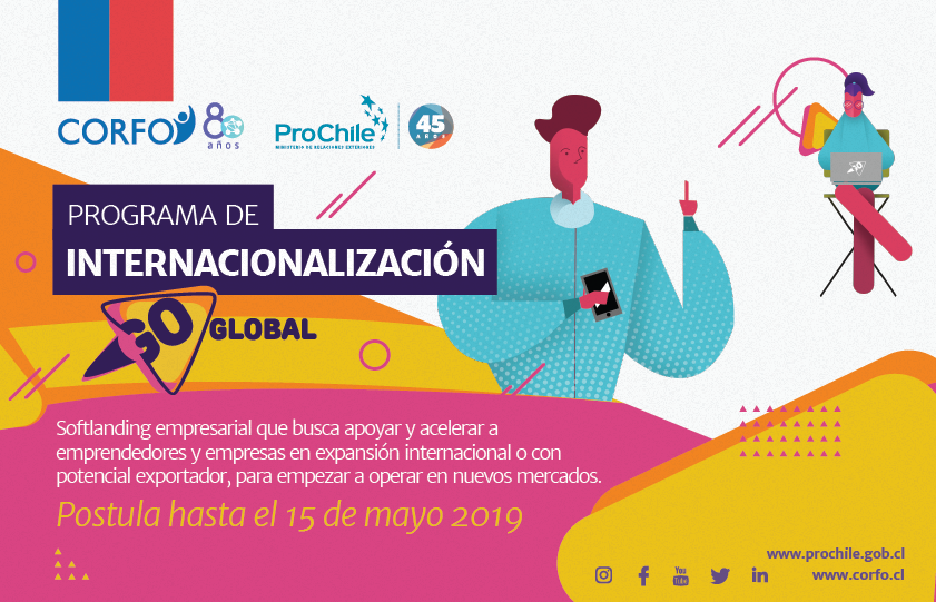 CamaraChileCol's tweet photo. Postula al programa de soft landing 'Go global' que @Corfo y @ProChile han diseñado para la internacionalización de emprendimientos:
https://t.co/cEJmxMzFeL https://t.co/mkEAUGX1WC