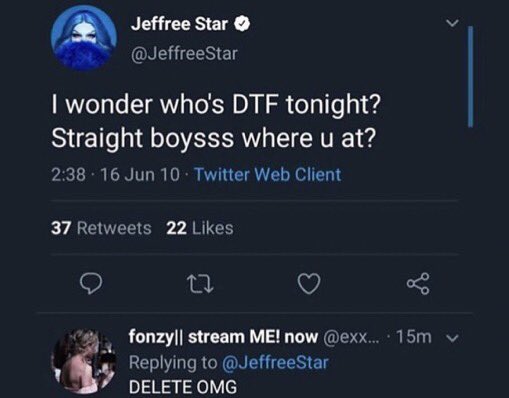 jerebobear's tweet photo. Whos the predator now @JeffreeStar  ? Justin was 16 at the time so your a child predator and a sexual predator? Interesting sis https://t.co/BOxFgLG3y3