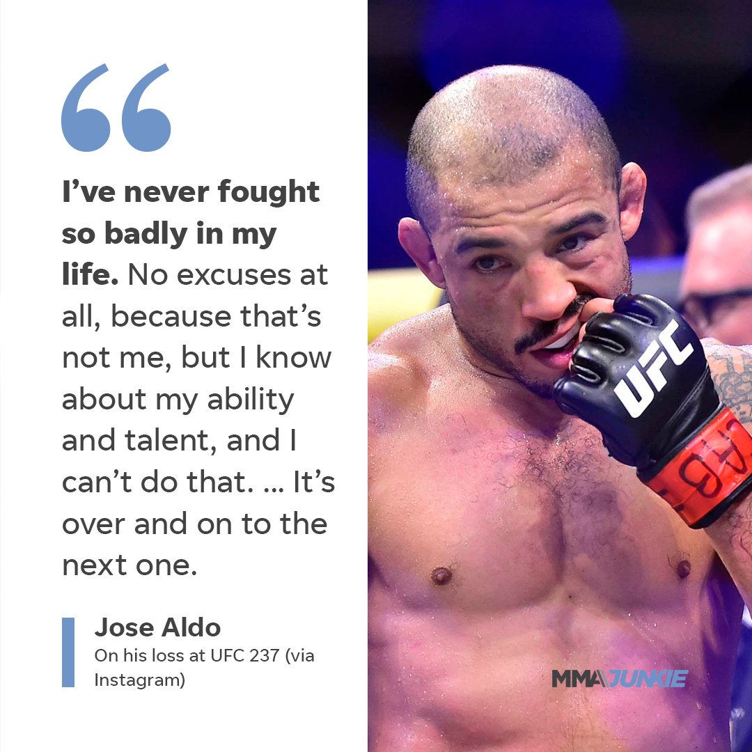 MMAJunkie's tweet image. Jose Aldo is making no excuses for his performance at #UFC237.

More from the former champ: bit.ly/2Q20TYn