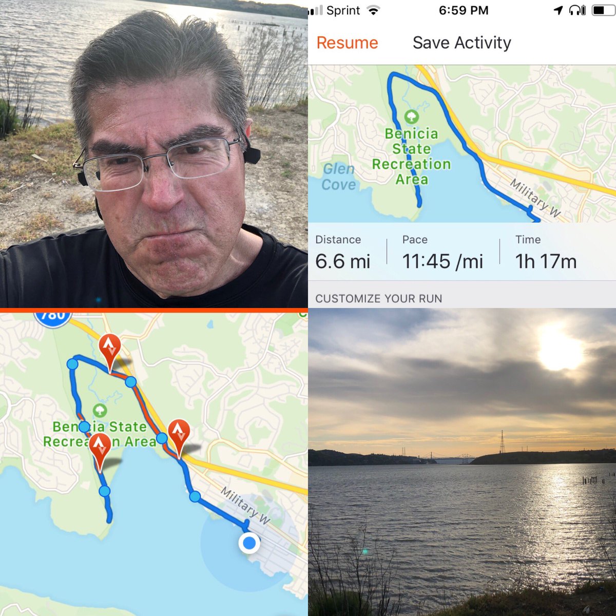 ResiliencyGuy's tweet photo. When you haven’t worked out in a week and a half, and you have a not so amazing day, you have a choice: Curl up on the couch and hide, or go run a #quartermarathon! Guess what I did? That’s right! #FSUSDRunsthis #Resilience #Resilienceinaction #LeadWithResilience #ResilientRob https://t.co/XAp99QP01c