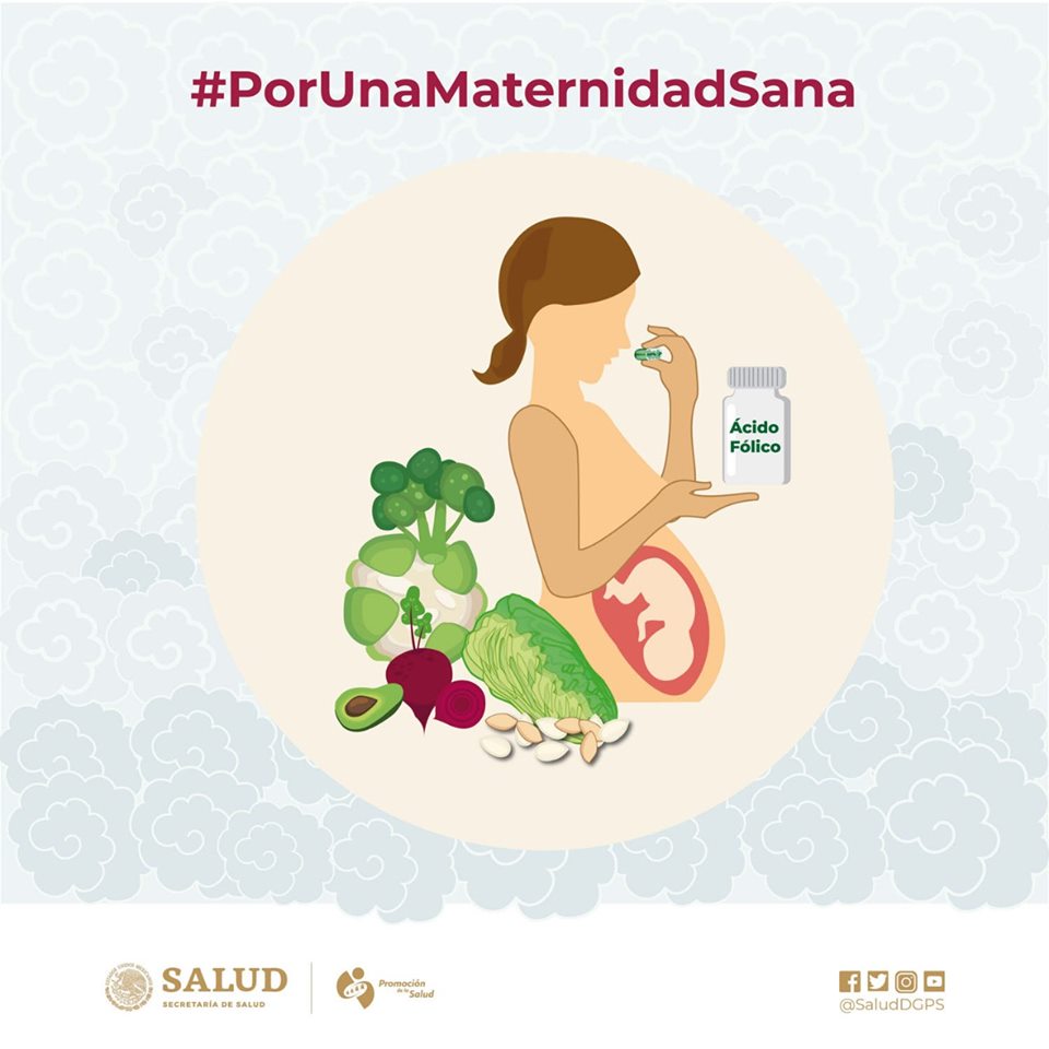 Consumir ácido fólico antes y durante los primeros meses del embarazo puede ayudar a prevenir defectos de nacimiento como anencefalia y espina bífida. Puedes tomar suplementos o comer frutas, hortalizas verdes y cereales.
#PorUnaMaternidadSana #PrevenirEstáEnTi