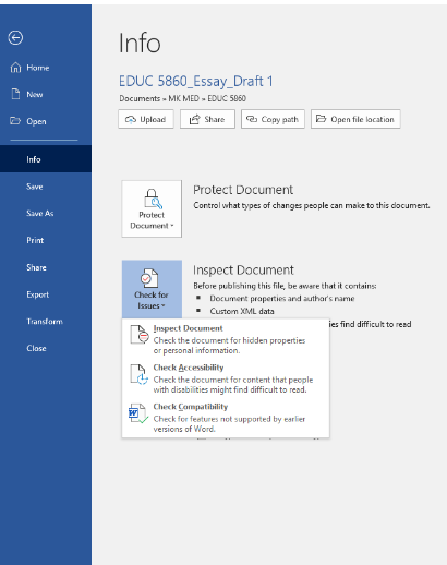 KanwarManjula's tweet photo. #educ5860
I run accessibility checks on all documents I create whether it's for work or courses. Word makes it very easy to do so. https://t.co/2LN5RqwTFs