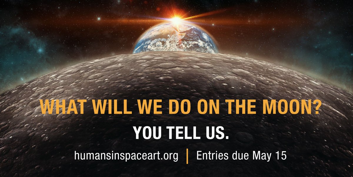 RajaCDeka's tweet photo. Take a step into the future of Space. #HumansinSpaceArt Youth Competition! Share your vision thru visual, literary, musical, or video art! Entries due May 15. Open internationally for ages 10-18. #beinspired #becreative @beheard https://t.co/THkBjdSfaR #WelcometotheMoon #SciArt https://t.co/I6mILMz0i8