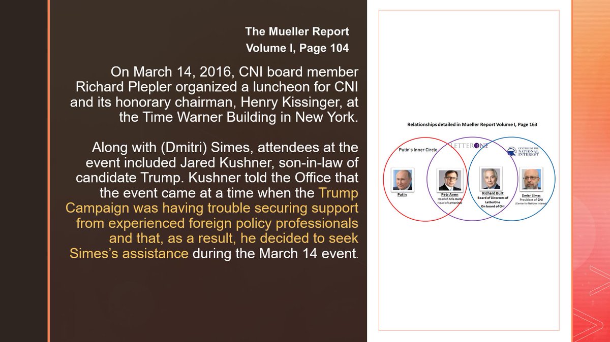  #MuellerReport  #Kushner  #Simes  #TrumpForeignPolicyTeam  #CNI