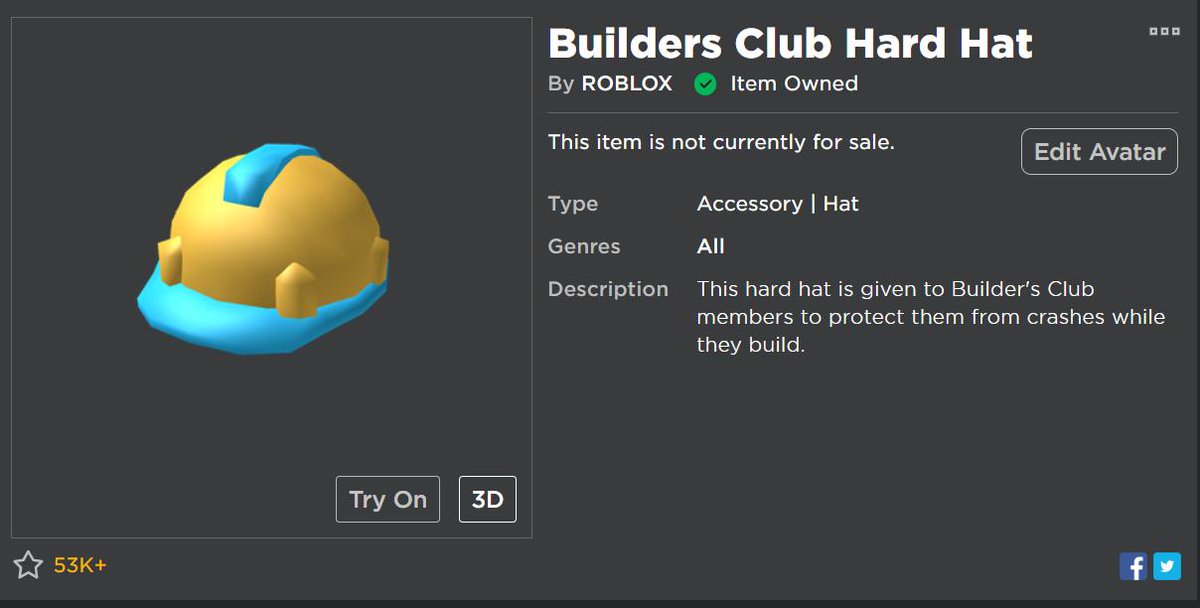 Roblox Builders Club Hat Cool
