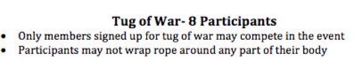 MTHS_AFAD's tweet photo. Tug of War Rules https://t.co/6GDF9Molap