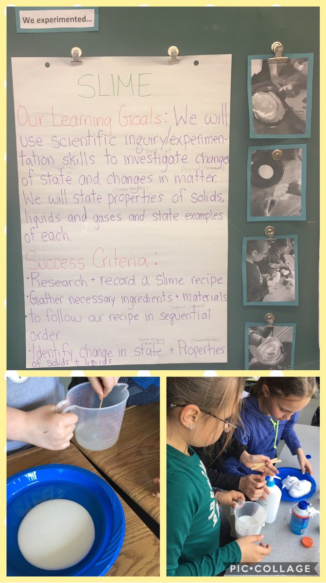 MsFotopoulos's tweet image. Gr. 5s in science #researched &amp;amp; #experimented with #slime while looking at changes of #state and changes in #matter. Ss are currently writing a #procedure with @mlle_alexander for #language. #crosscurricular #coplanning @TDSB_STEM @tdsb @LC4_TDSB @DukeofConnaught