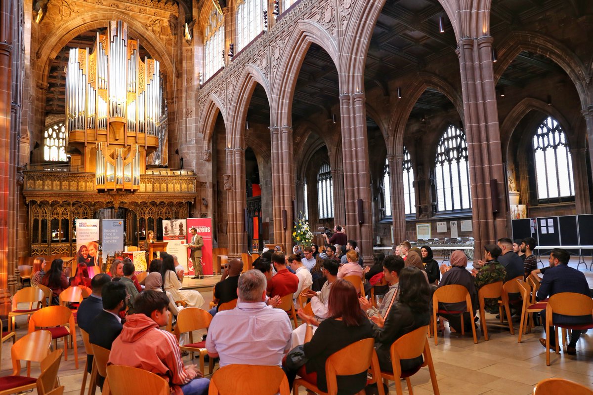 Greater Manchester’s youth #InterfaithIftar this evening at @ManCathedral with @GMCitizens, @psyfdn,  @ManchesterVnyrd, @Jacksonsrow, @ayeshaxxkhan, @MccFionaW, @GMLO_UK, @RahmanCllr