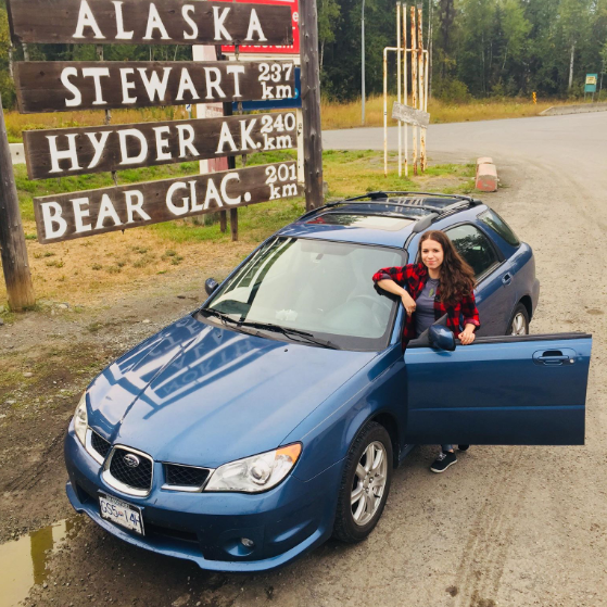 SubaruCanada's tweet photo. When you’re impawsibly cute as Blu (and crew) in your “Blubaru”, going on an adventure is more fun! Kaylee Ryan goes on adventures with her rescue dogs to see the world. She even got a custom "Blubaru sticker" made to show her Subie love! #SubieDogs https://t.co/2s082fGgiX