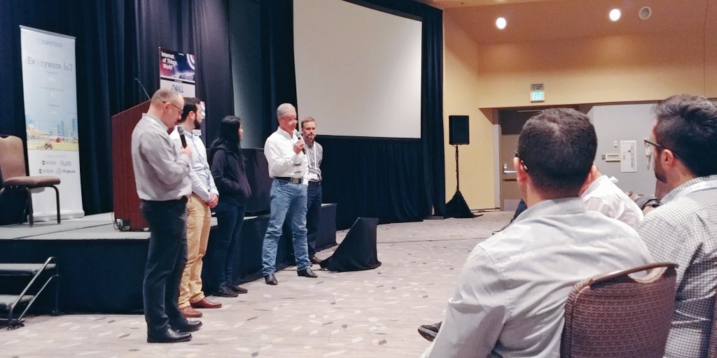 stephaniejswart's tweet image. Finishing off our #EclipseIoTDay event with a Q&amp;amp;A! Thank you to everyone who came out to listen and participate, our amazing speakers and our wonderful sponsor, @EurotechFan!

@EclipseIoT @IoTWorldSeries #IoTWorld #communityiskey