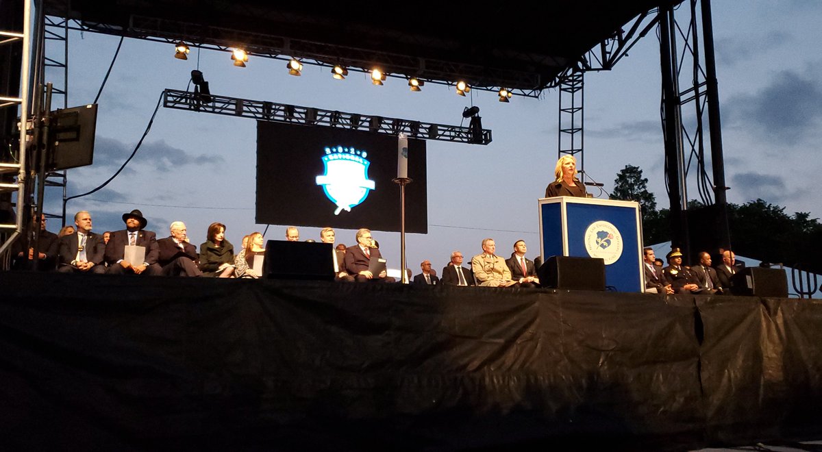 NLEOMF's tweet photo. Interim CEO Lori Sharpe Day starts the ceremony tonight. #PoliceWeek2019 https://t.co/fSPjGwFkBw