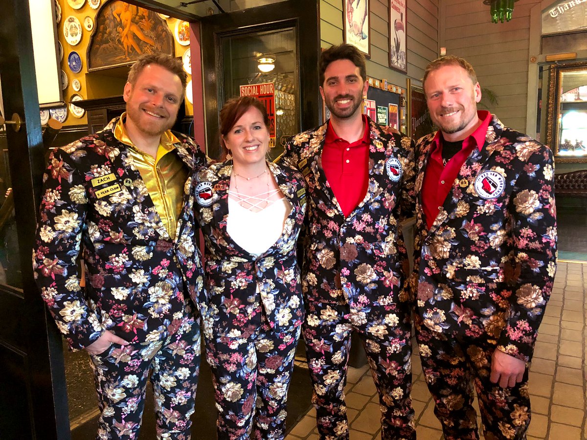 RedVanWorkshop's tweet photo. Celebrating the very exclusive Red Van Workshop "5 year Club" Tonite! Thank you for your service Zach , Angelia, Aaron, and Damian! #Fivers #Fiveyearclub #grandmasdrapes https://t.co/NH5iXHGfq7