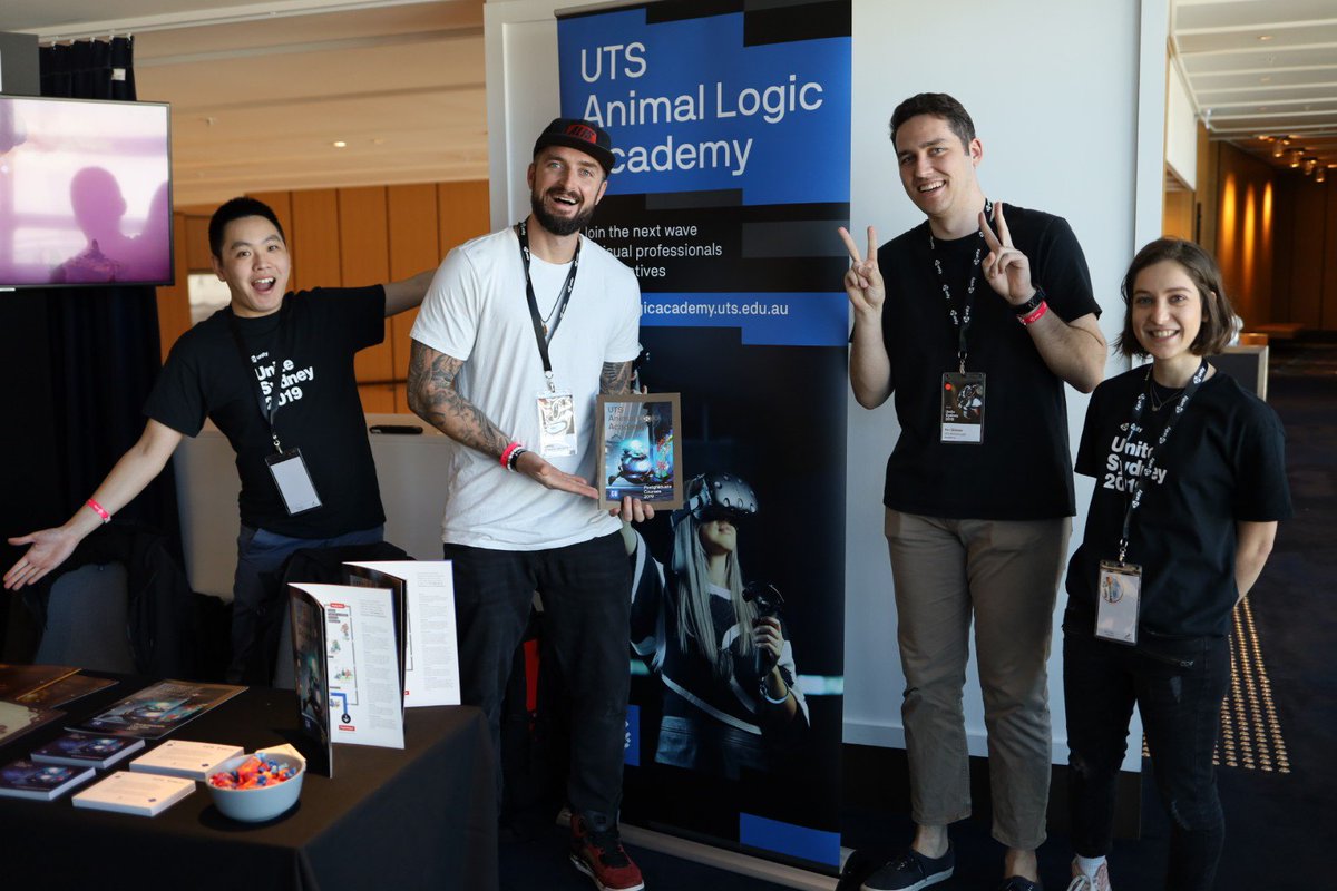 UTS_ALA's tweet photo. We're at Unite Sydney 2019! If you're attending, make sure to come hear Chris &amp; Ben talk about our approach to virtual production, and also stop by the showcase to try out our award winning VR experience TerraChi #utsala #unitesydney2019 #unity #TerraChi #virtualproduction https://t.co/DYWsJMsCwz