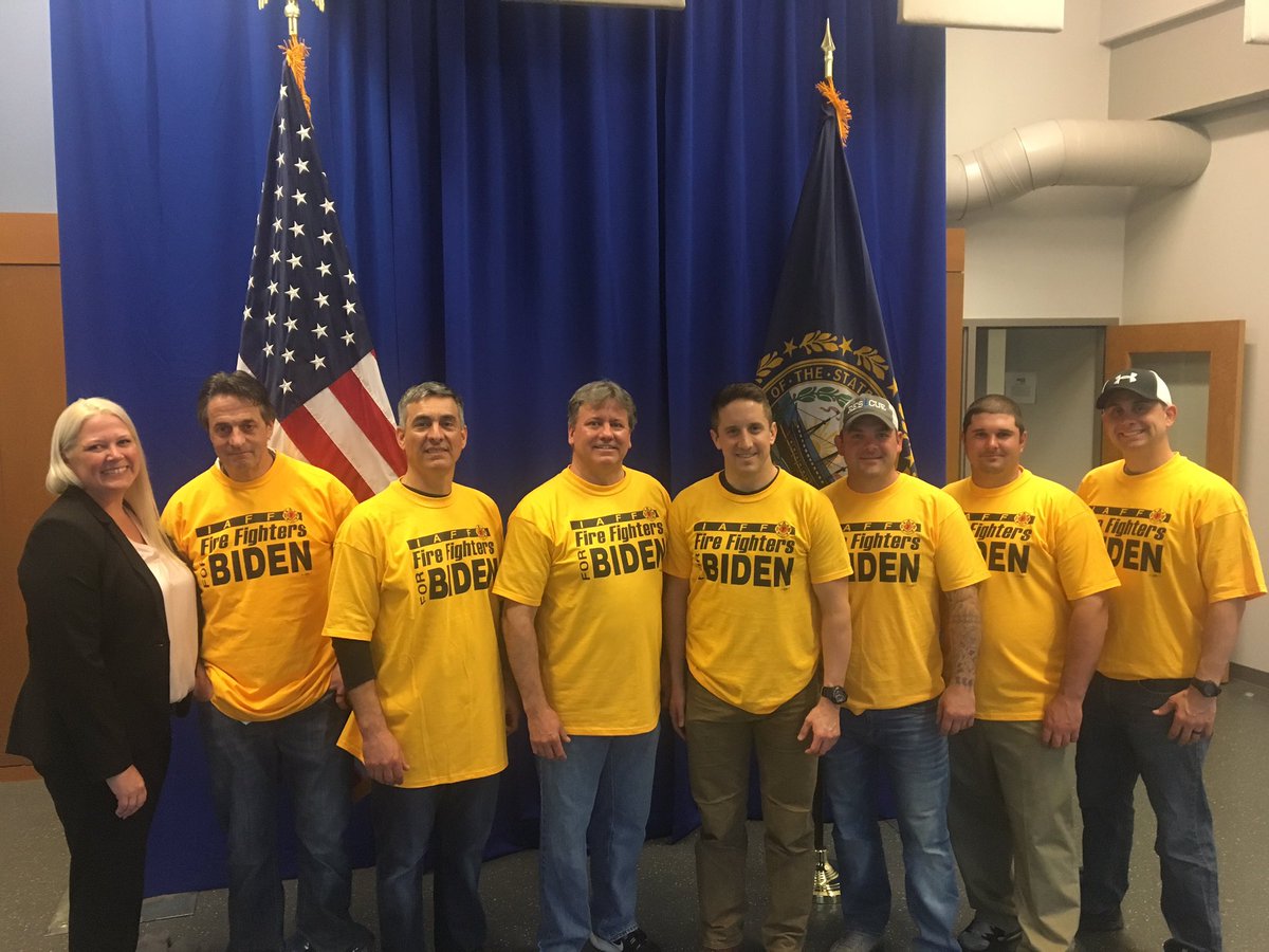 Firefighters “brought me to the dance,” says <a href="/JoeBiden/">Joe Biden</a>. And we were glad to join #TeamJoe this evening in Manchester! #nhpolitics #FITN
