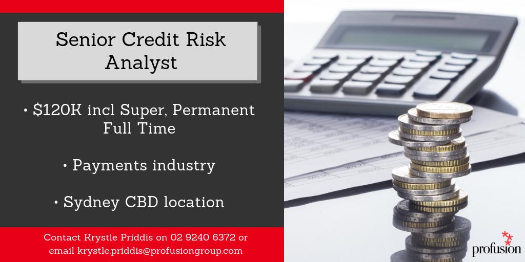 Senior Credit Risk Analyst role now available! Apply now via the link or call Krystle directly to find out more! 

lnkd.in/fegqbsS