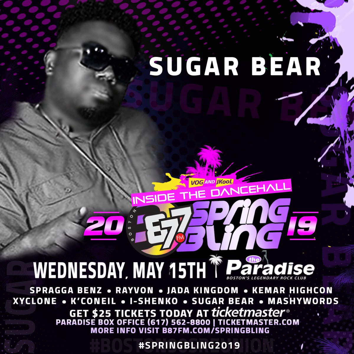 B87FM's tweet photo. 💬 @SugarBearMuzik is among the many artists hitting the stage at ✨#SpringBling2019 THIS WED May 15th. Have you seen the hot music video for his new tune “SUGAR CANE" alongside Rayvon? Watch it HERE https://t.co/OJxNhwaUok
GET TIX NOW: https://t.co/wUwUwqpx2k
#SPRINGBLING2019 https://t.co/ZRGtCMa9k3