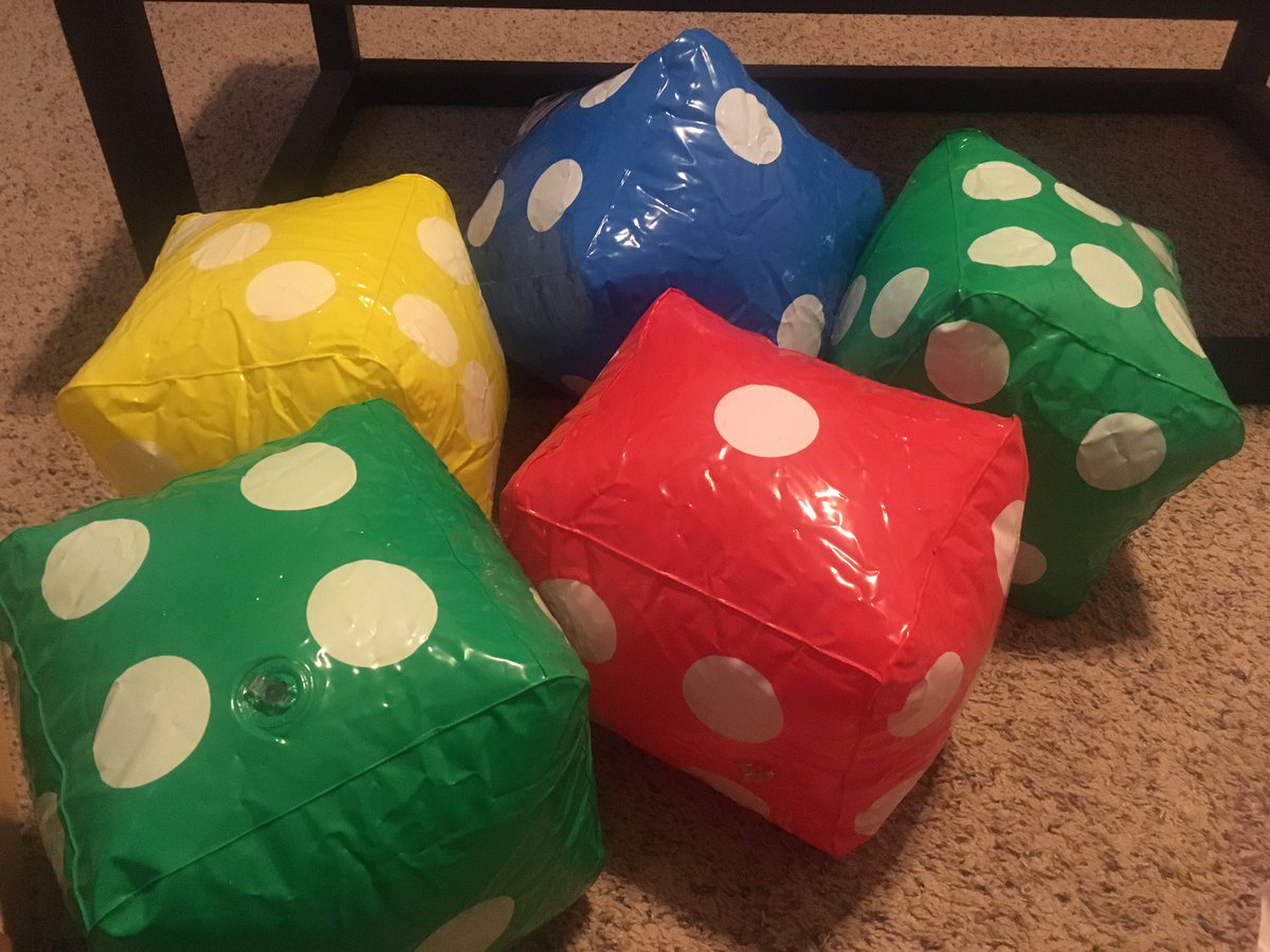 Giant dice? Anything to keep them engaged the last few days 😉#austinblueroos