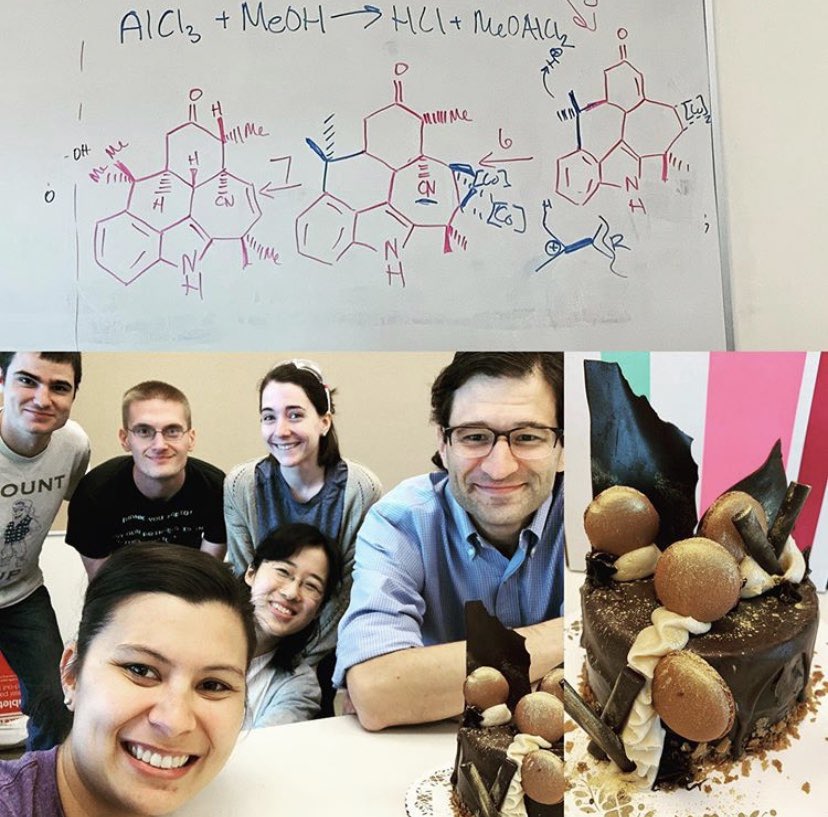 Celebrating Zach’s promotion with his three favorite things: cake, his awesome students, and problem set! Congrats to our amazing boss!!! #BalllaB #ricechemistry