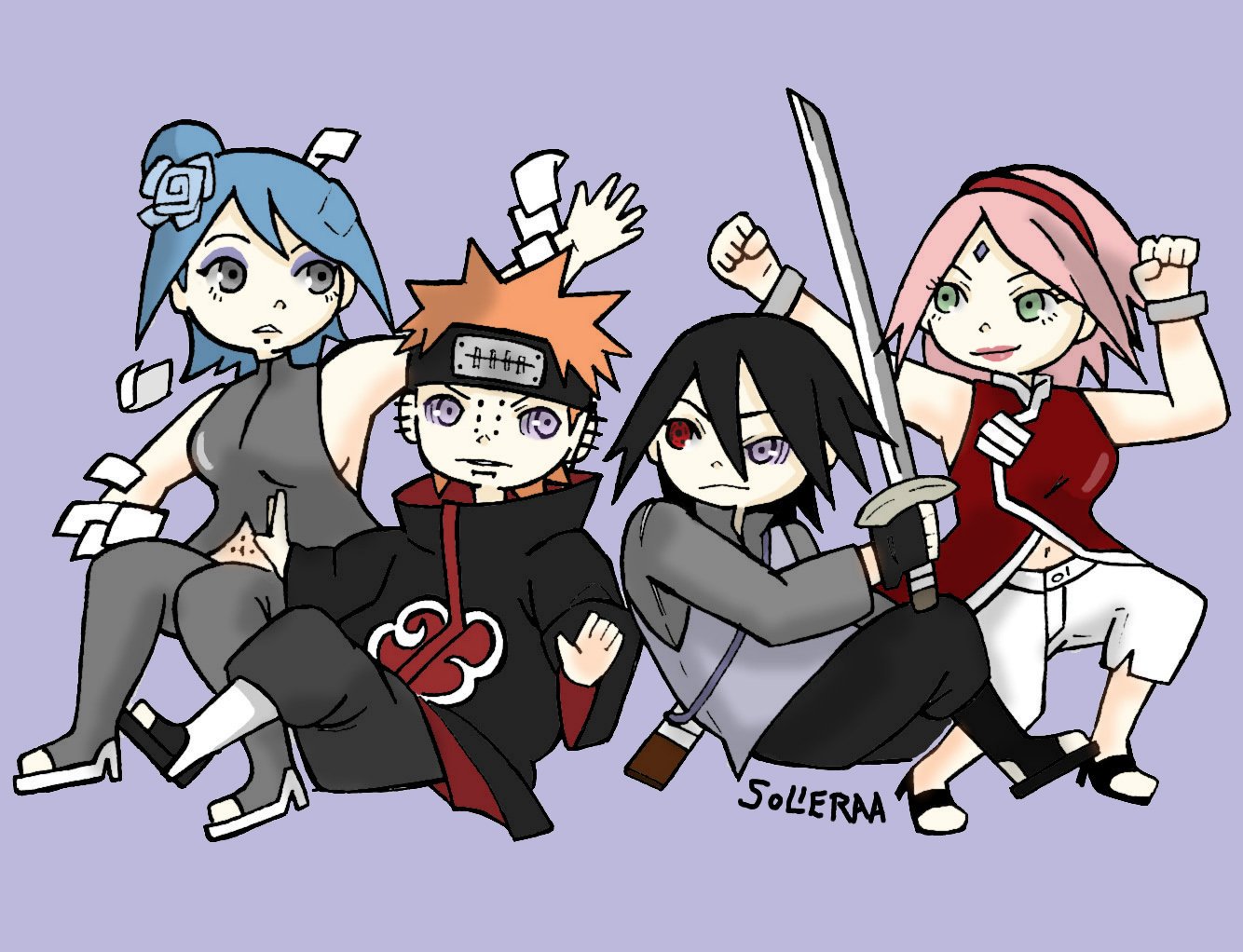 Mae Hiatus I D Like To Imagine The Synergy In Seeing Them Fight Each Other Sasuke Sakura Pain Konan うちはサスケ うちはサクラ サスサク うずまき長門 ペイン 小南 T Co Zrtbvortrv