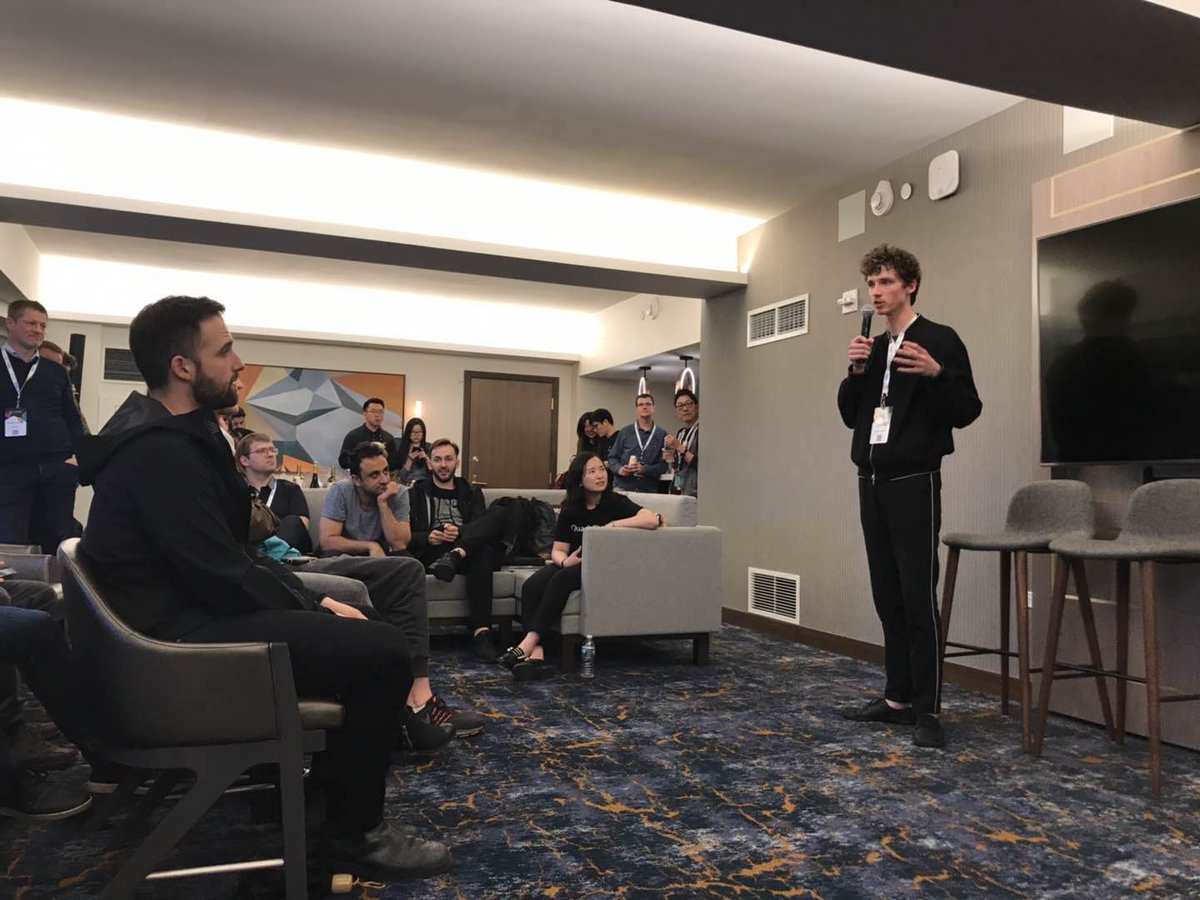 Quark_Chain's tweet photo. Thank you for coming and talking with us! It was a lovely night with everyone! @Anthuring @polkadotnetwork @avalabsofficial @el33th4xor @web3jp 

Also, we will have a Sharding Consensus 2019 event tomorrow! 
RSVP here: https://t.co/Rh1rWuXIWR

#Consensus2019 #NYBlockchainWeek https://t.co/JzJhFMetPZ