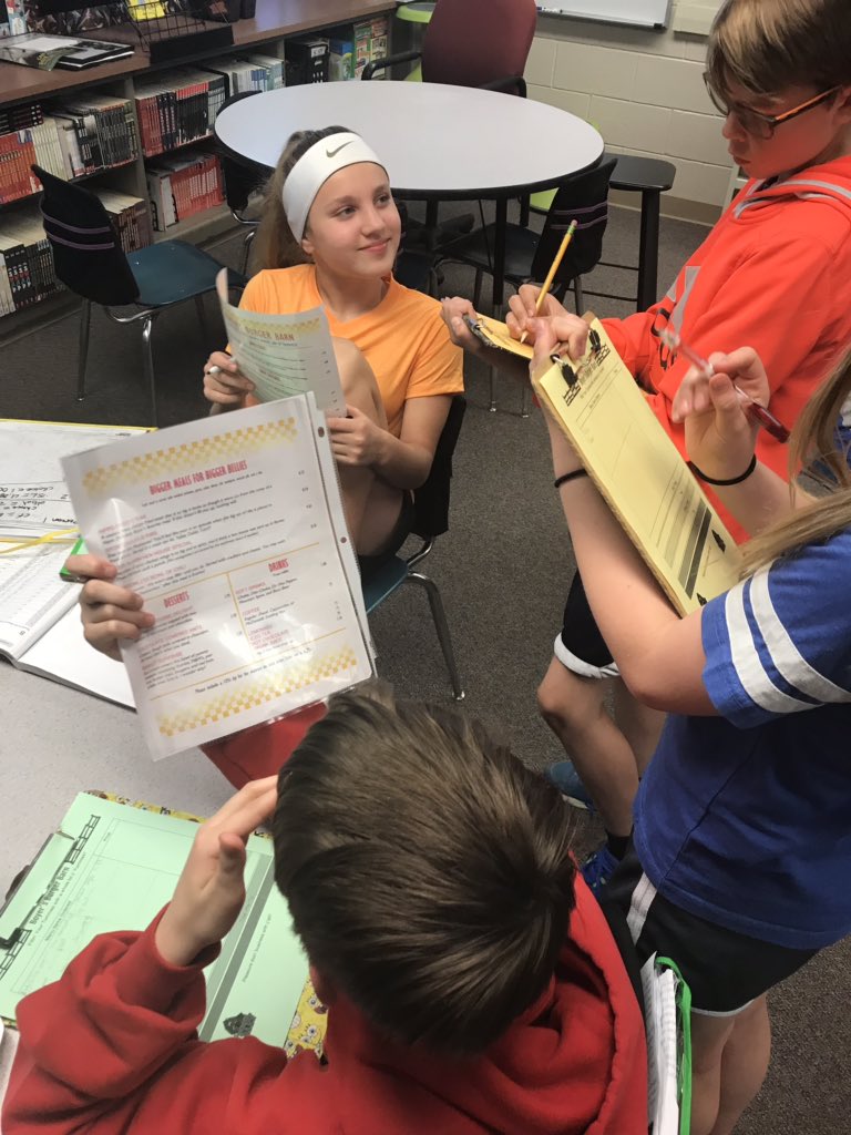 boyersclass's tweet photo. Took a trip to Boyer’s Burger Barn for real world problem solving and adding, subtracting, and multiplying decimals. We used our math skills and life skills to take orders and create a bill. ##MLRproud https://t.co/POszggH8yH