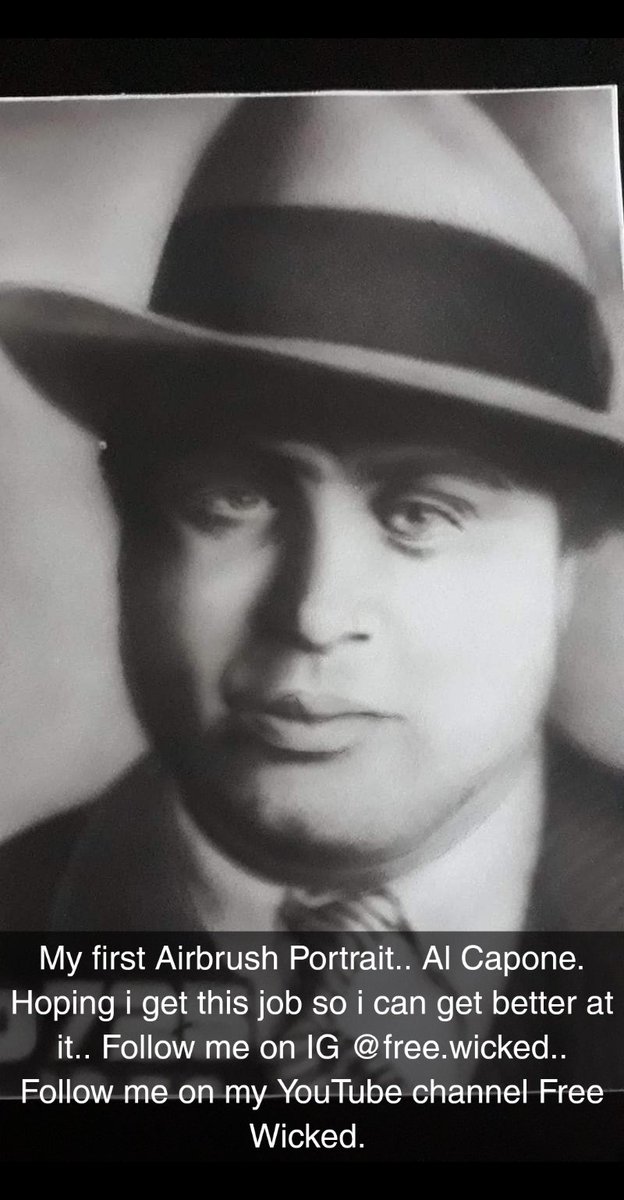 garza_nona's tweet photo. Wicked's first Airbrush Portrait.. Al Capone!! Hoping he gets this job so he can get better at this!! 💯💯
#firstairbrushportrait #Alcapone #inmatesupport #freewicked https://t.co/iE8xxbbEUe