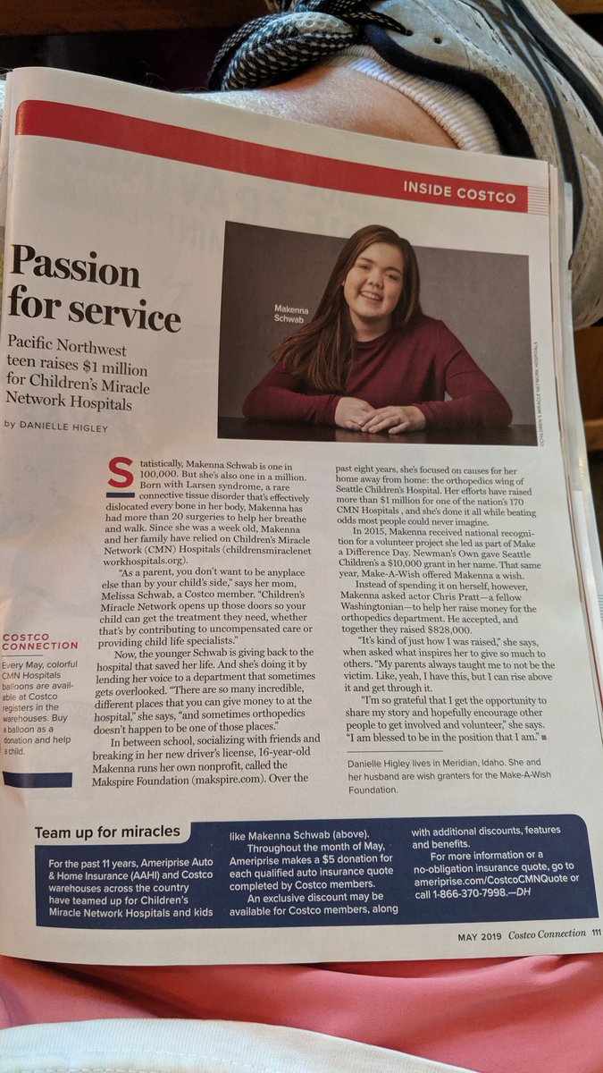 wamsbary's tweet photo. Nice story in @Costco mag, and great way to use a @MakeAWish @prattprattpratt and @makspire ! https://t.co/LF9Mss5v6t