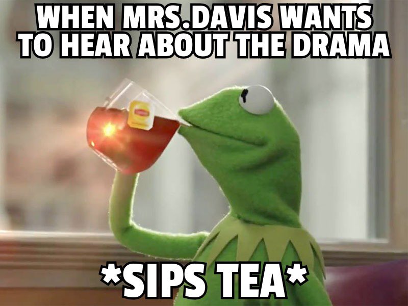 RDavisGMS's tweet photo. Okay guys! I need your help! Today I challenged my 8th graders to make school memes. We have narrowed it down! Please vote by replying to this tweet before 8 am tomorrow. McDonald’s breakfast is on the line! Thanks! https://t.co/fAFOlnpilf