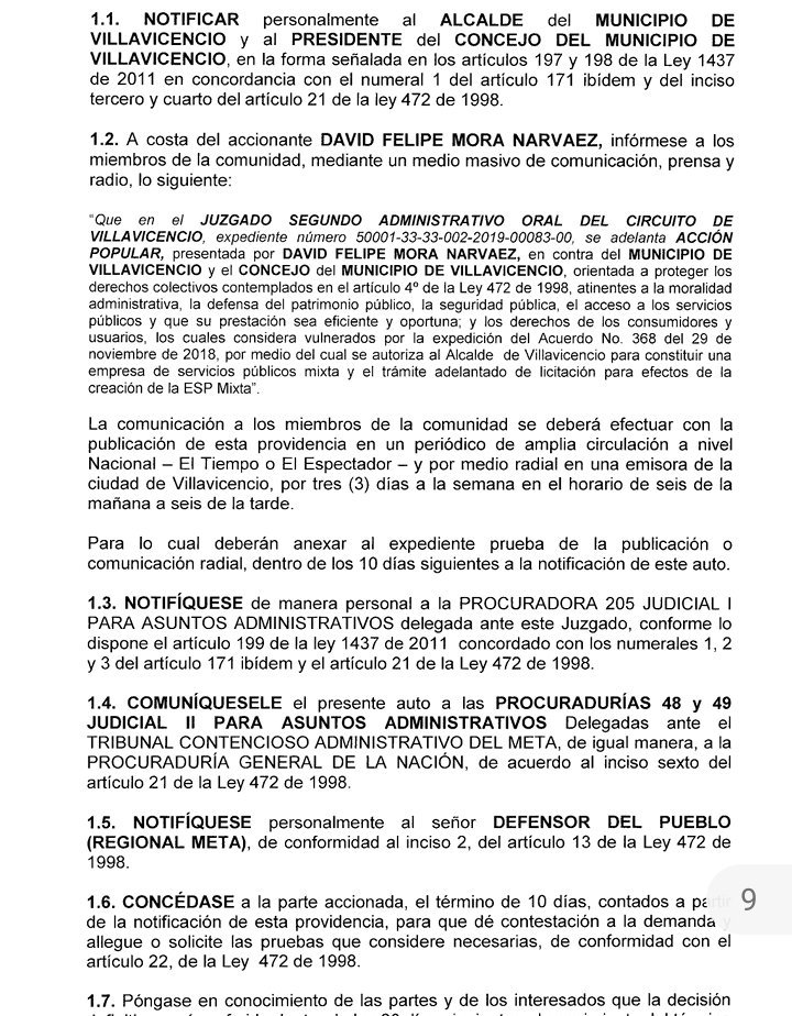 DavidMoraNar's tweet photo. #AtenciónVillavicencio 

¡Lo logramos!

Juez segundo nos da la razón en nuestra demanda de acción popular y ordena suspender privatización del alumbrado público de #Villavicencio.

Gran noticia para la ciudad. Otra prueba de que luchar sí sirve. 

Invitados.
#AlumbradoSinTumbao https://t.co/ukffs6wQ1S