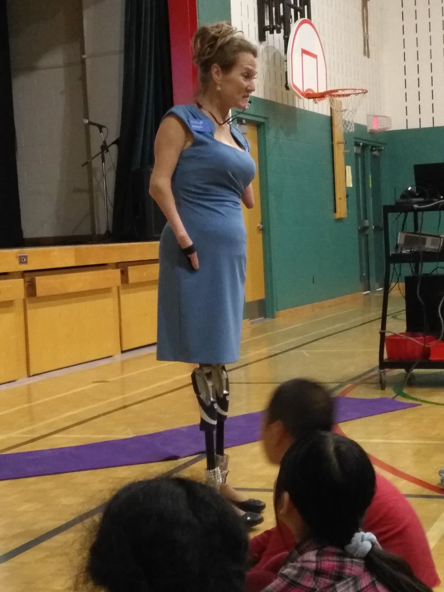 MrsSirbos's tweet photo. @unstoppabletrac, we @Alexmuir_TDSB are so fortunate to have heard your msgs about perseverance and the power of +ve thinking!  Thank you for sharing your experiences, wisdom and sense of humour with us today--you are an inspiration to us all! #unstoppabletracy @RickHansenFdn https://t.co/e6qBWNVrX6