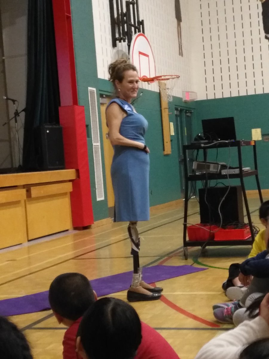 MrsSirbos's tweet photo. @unstoppabletrac, we @Alexmuir_TDSB are so fortunate to have heard your msgs about perseverance and the power of +ve thinking!  Thank you for sharing your experiences, wisdom and sense of humour with us today--you are an inspiration to us all! #unstoppabletracy @RickHansenFdn https://t.co/e6qBWNVrX6