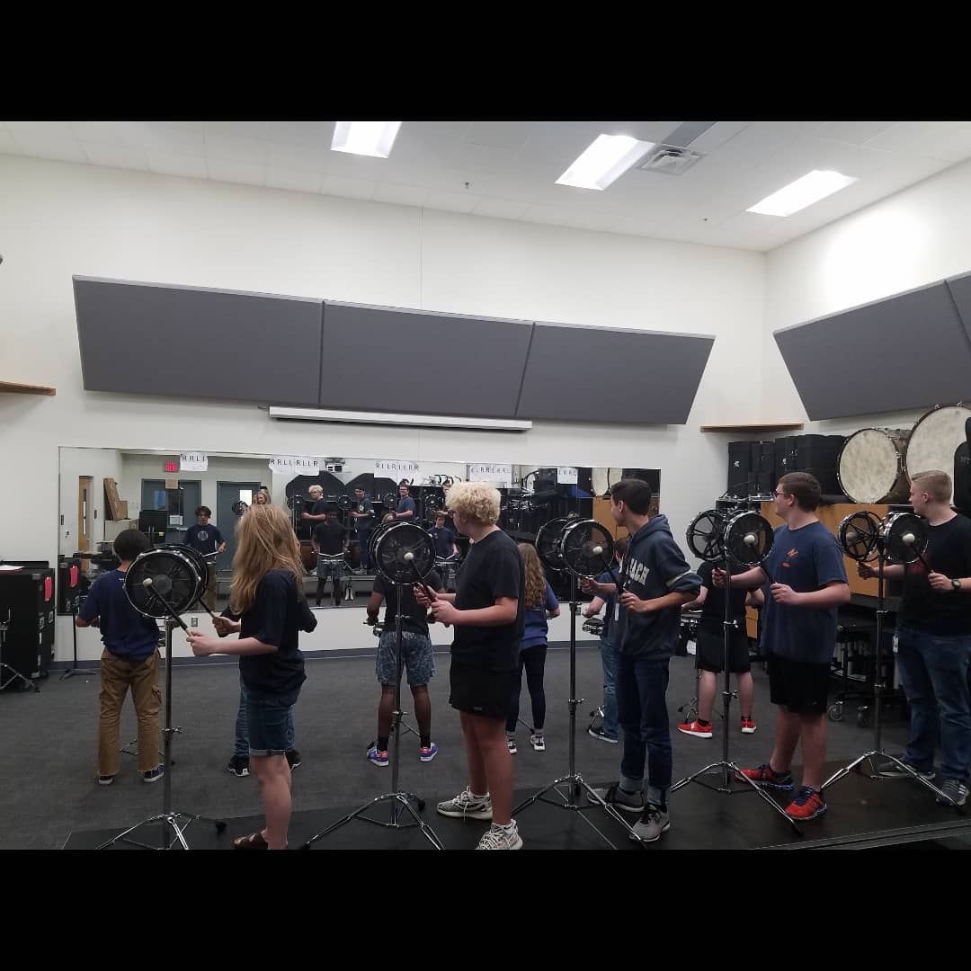 MNHSpercussion's tweet photo. us: Hey Band! 

rest of the band: Hey What!

us [slow &amp; low]: we'll be ready for you.

@promarksticks @Offworldperc
@mnhsband 
#mnhsband #mnhspercussion #mnhs2019 #hustle #practicepads #perclife https://t.co/MsCcpn21i5