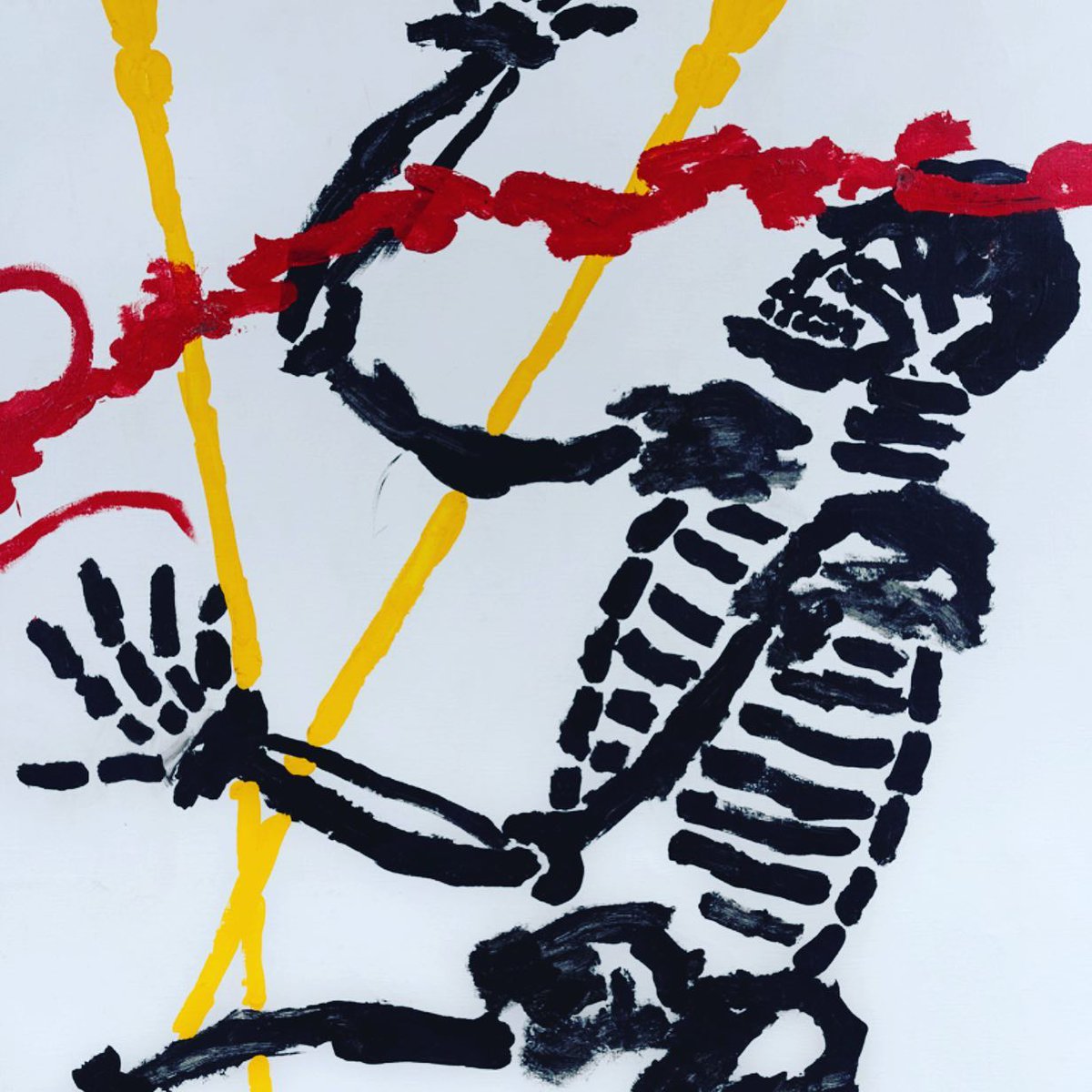 While waiting for our next exhibition "Before Time Began", we’ll propose  an artwork’s detail that you will be able to discover from the 9th of June at <a href="/FondationOpale/">Fondation Opale</a> Clifford Possum Tjapaltjarri (v.1932-2002). The 2 Tjangala Brothers at Warlugulong, 1997 acrylic on linen canvas