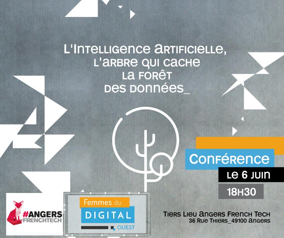 📅 Conférence <a href="/FDOuest/">Femmes du Digital Ouest</a> "#IntelligenceArtificielle, l'arbre qui cache la forêt des données" le 6 juin au Tiers Lieu @CoopAngersTech
#Angers. 

Inscription 👉
eventbrite.fr/e/billets-lint…

#IA #AngersFrenchTech #data