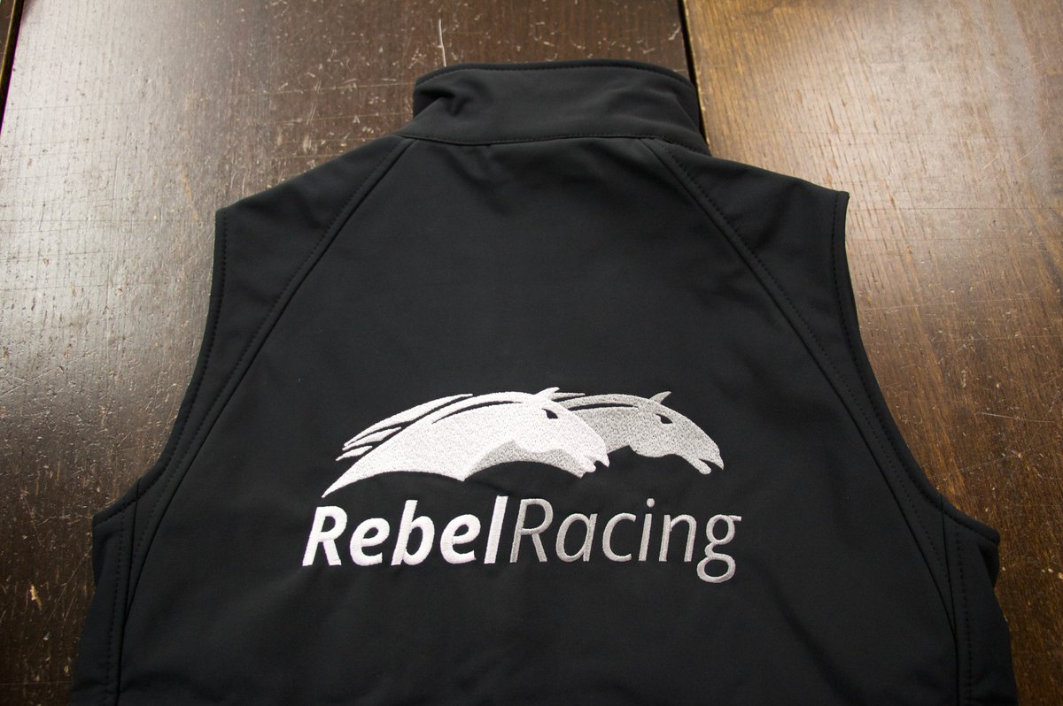 Large embroidery on the back of these gilets for Rebel Racing 👌

#embroidery
#logo
#workwear
#equestrian
#equithread